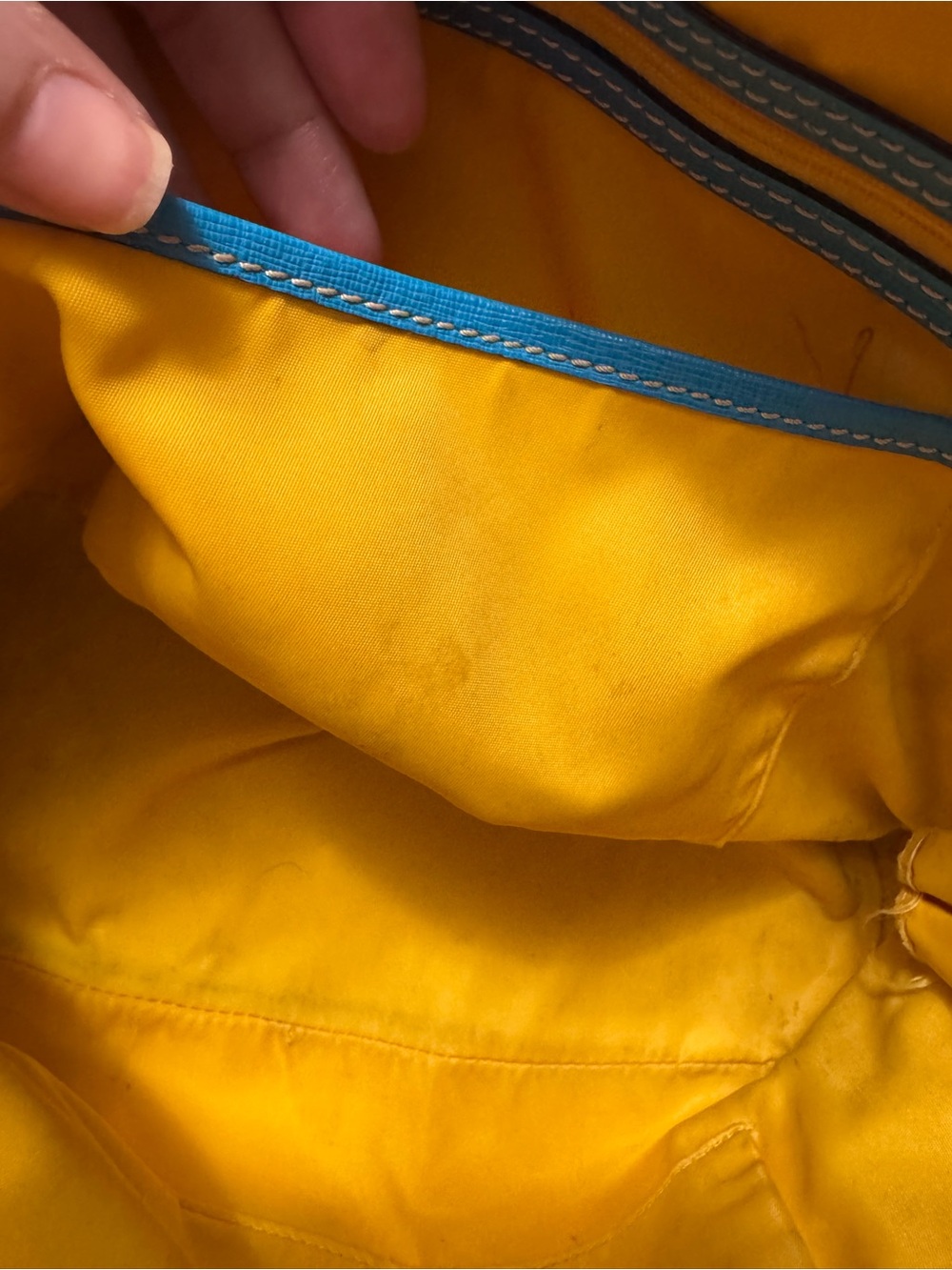 Dooney & Bourke Teal and White Satchel - Picture 10 of 13